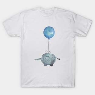 Blue air balloon and elephant T-Shirt